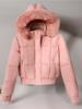 Women's Short Cotton Padded Jacket with Fur Collar - Hong Kong Winter Korean Style