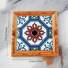 2025 Bohemian Square Vintage Retro Insulation Pad, Mat Floral Tile Ceramic Coffee Coaster, Kitchen Home Desktop Decoration Pads