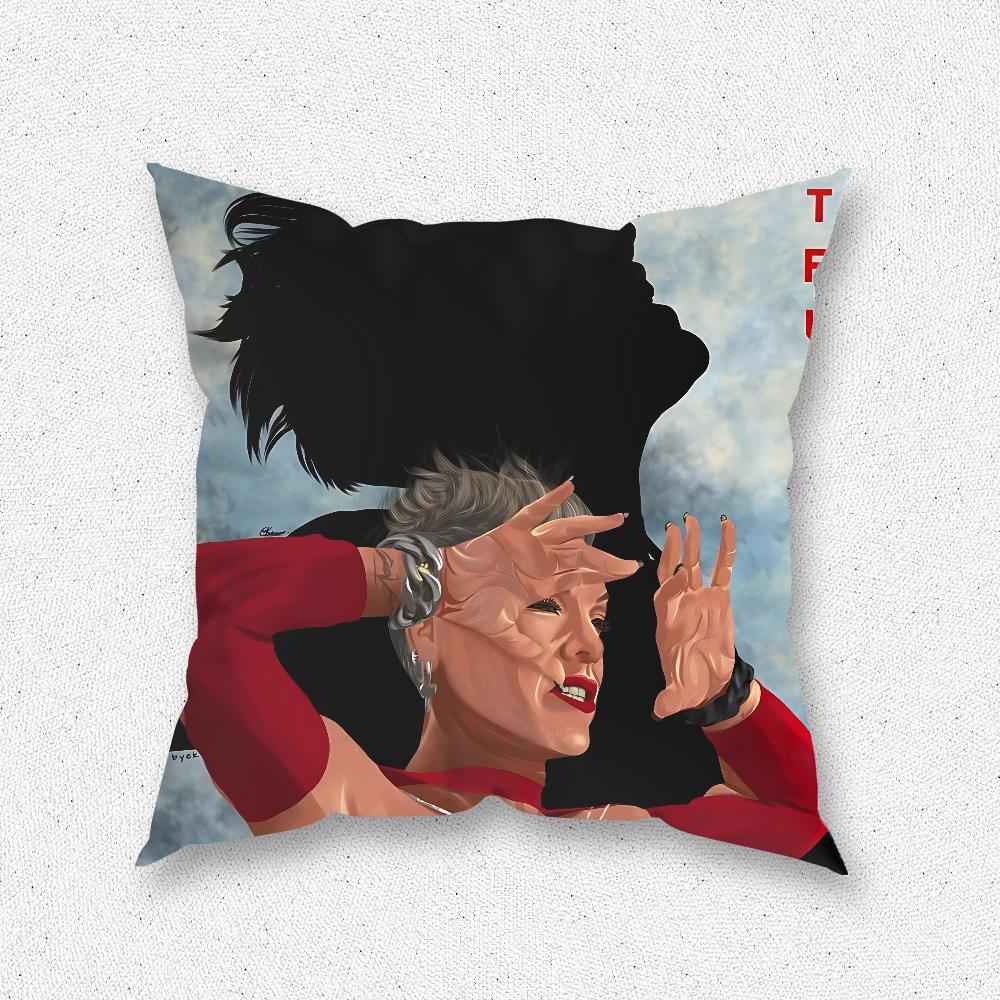 Pink Trustfall Pillow Case For Home Bedroom Room Decoration Living Room Sofa Cushion Cover Suitable