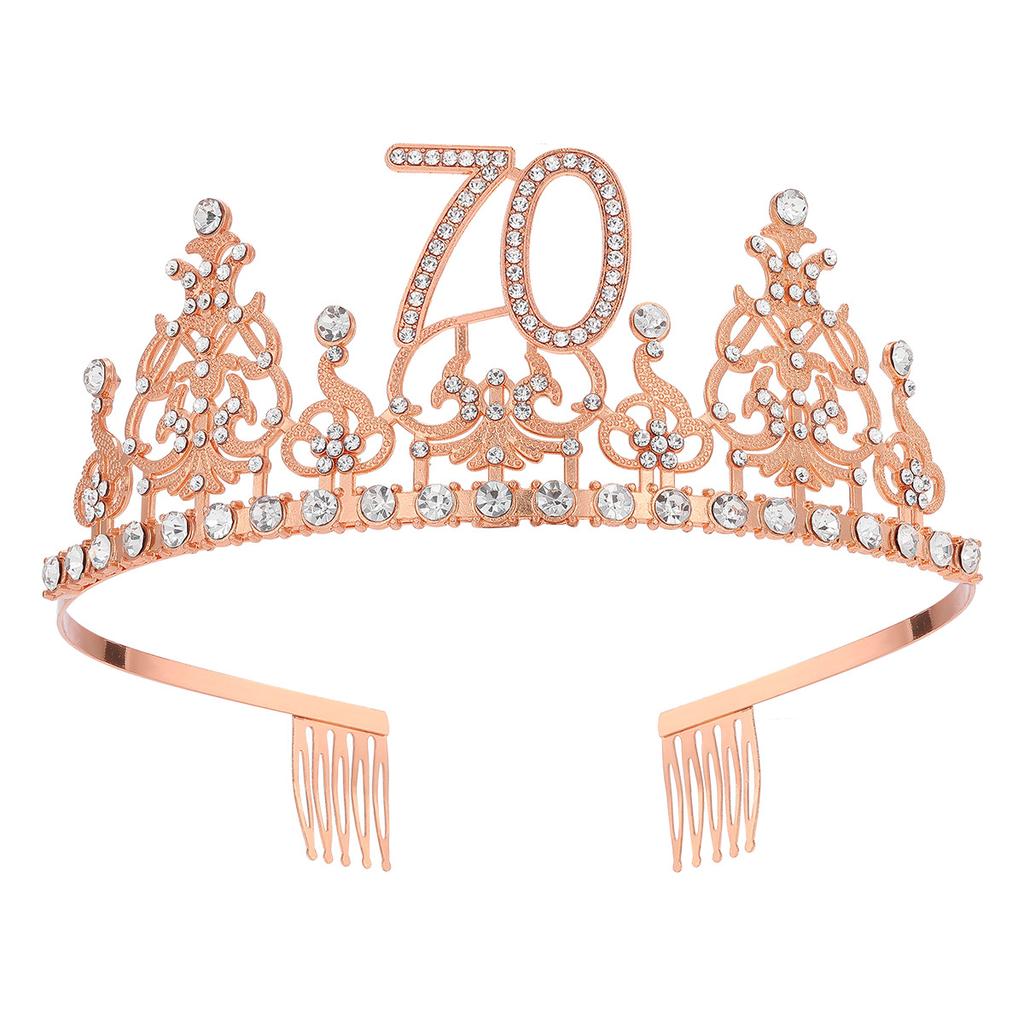 Fashion Alloy Digital Crown With Diamond Tiara 18Th Birthday Party Pearl Alloy Headband