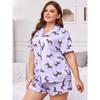 Women's Pajamas Plus Size Homewear Loose Casual Short Sleeve Shorts Suit