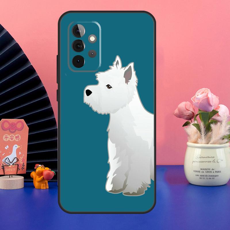 Westie Scottie Skotsk Terrier Fodral För Samsung Galaxy A54 A34 A24 A14 A73 A53 A33 A23 A13 A52 A32 A22 A12 A51 A71 Skydd