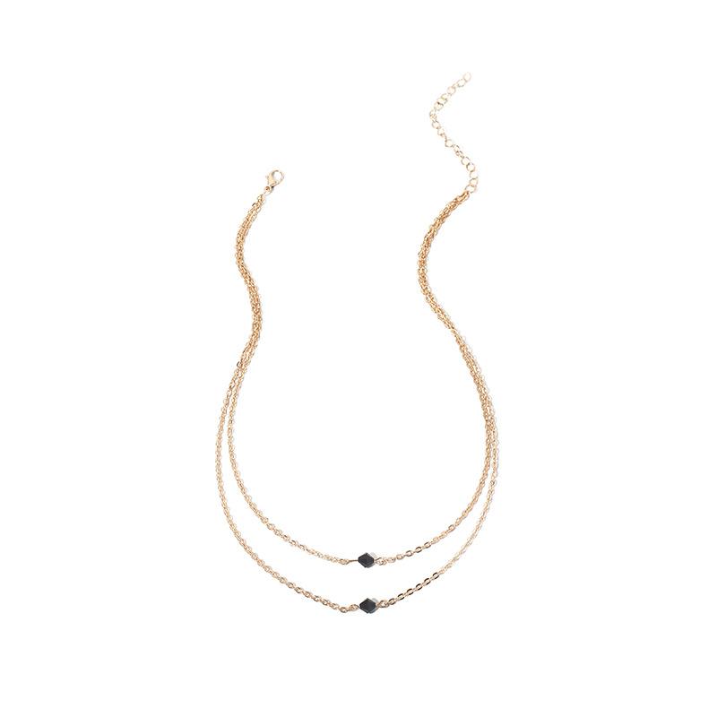 European and American ins black crystal multi-layer necklace, new accessories personalized fashion choker necklace