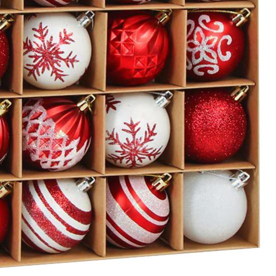 16 Pcs Christmas Ball Ornaments 2.36 Inch Shatterproof Plastic Balls Christmas Tree Hanging Decoration for Xmas Tree Holiday Party Decor