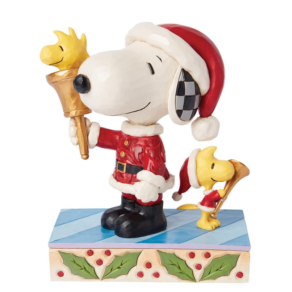 JIM SHORE Snoopy Woodstock Santa 6015039 & <Christmas>