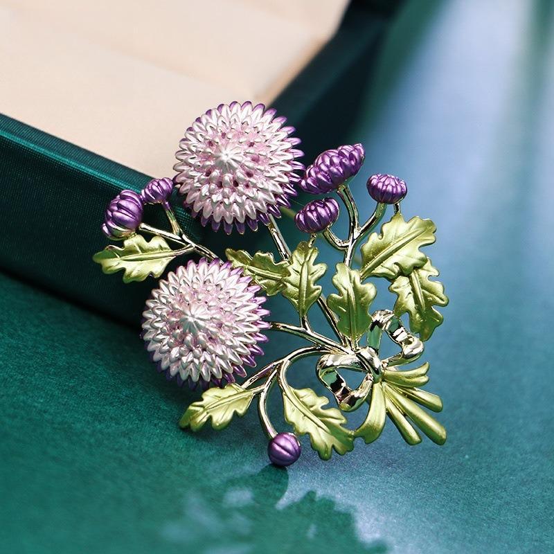 Dandelion Brooch, High-end Feminine Elegance, Enamel Plant Corsage, Niche Design Sense Brooch
