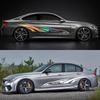 2PCS Sports Style Racing Car Side Skirt Stickers Fish Fin Pattern Car Vinyl Decal Self-Adhesive Auto Body Decoration Accessories
