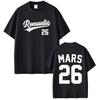Bruno Mars The Romantic Tour 2026 Druck Merch T-Shirt 100% Baumwolle Unisex Herren Damen Hip-hop com