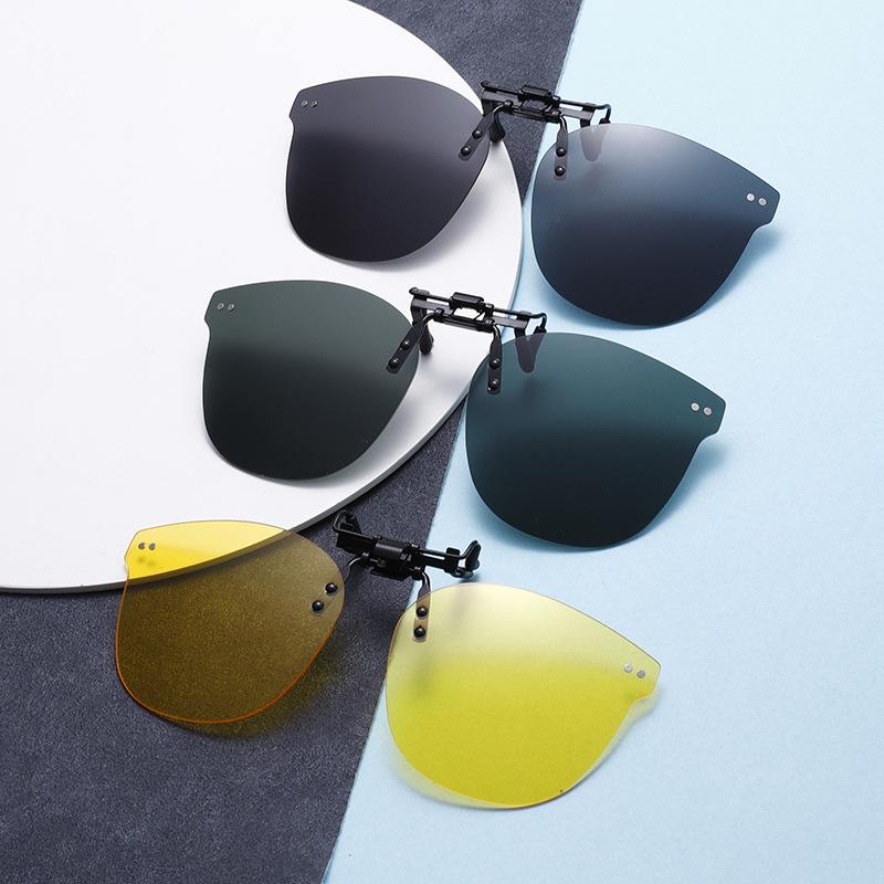 Trendy Rimless Rice Nail Style Polarized Clip-On Sunglasses with UV Protection