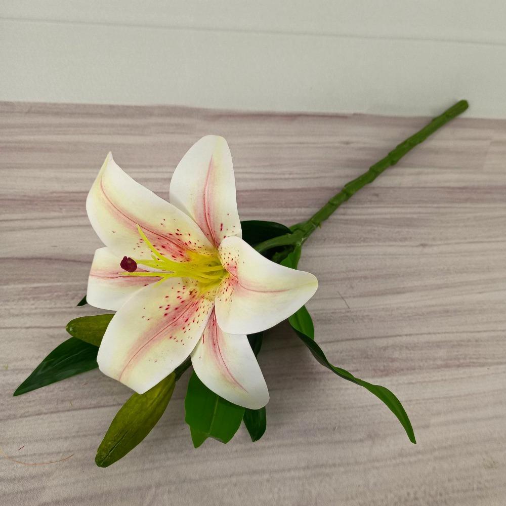 

New with 1pc Flowers and 2pcs Bud Artificial Lily Flower 36*15cm 6 Colors Simulation Flowers Lily Fake Flowers Home Decoration
