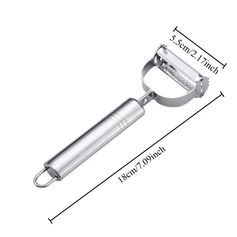 Double-end Peeler Stainless Steel Fruit Vegetable Planer Practical Kitchen Gadget for Home Daily Food Preparation