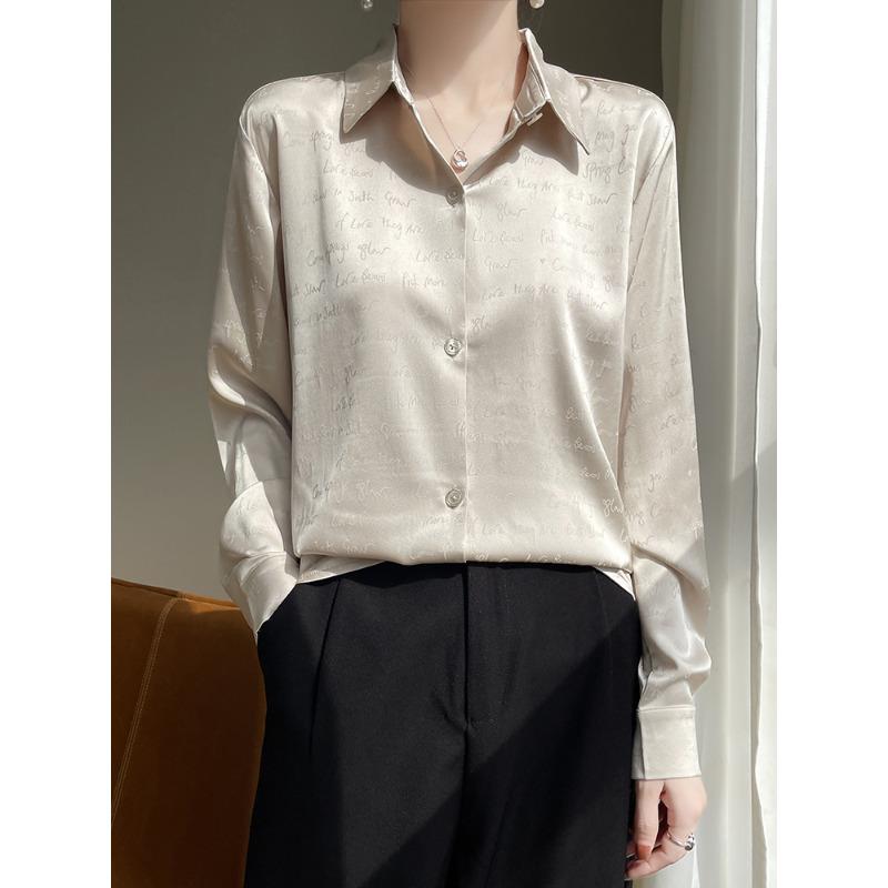 

Летний новый кардиган с длинными рукавами и жаккардовым узором в виде букв, воротник поло, свободный и тонкий топ с длинными рукавами XXXL шампанского