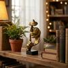 1PC Gold-plated Gold Sculpture, Silence Is Gold Abstract Art Figurine, Resin Statue Ornament