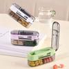 2in1 Medicine Cutter with Compartments Storage Box Portable Moisture-proof Precise Cutting Into Half / Quarter Divider Organizer