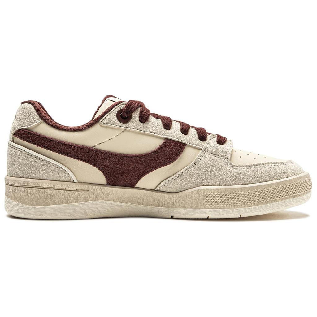 Li Ning Synthetic Leather Zhen Rong 92S Fashion Versatile Non-Slip Wear-Resistant Low-Top Skate Shoes Women Sneakers Light-Red AEPU038-2