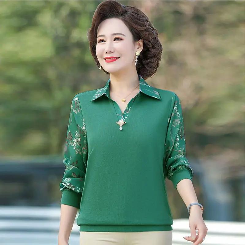 Fashionable T-shirt for Top with a Belly Covering Small Shirt Base Shirt with a Western-style Collar New