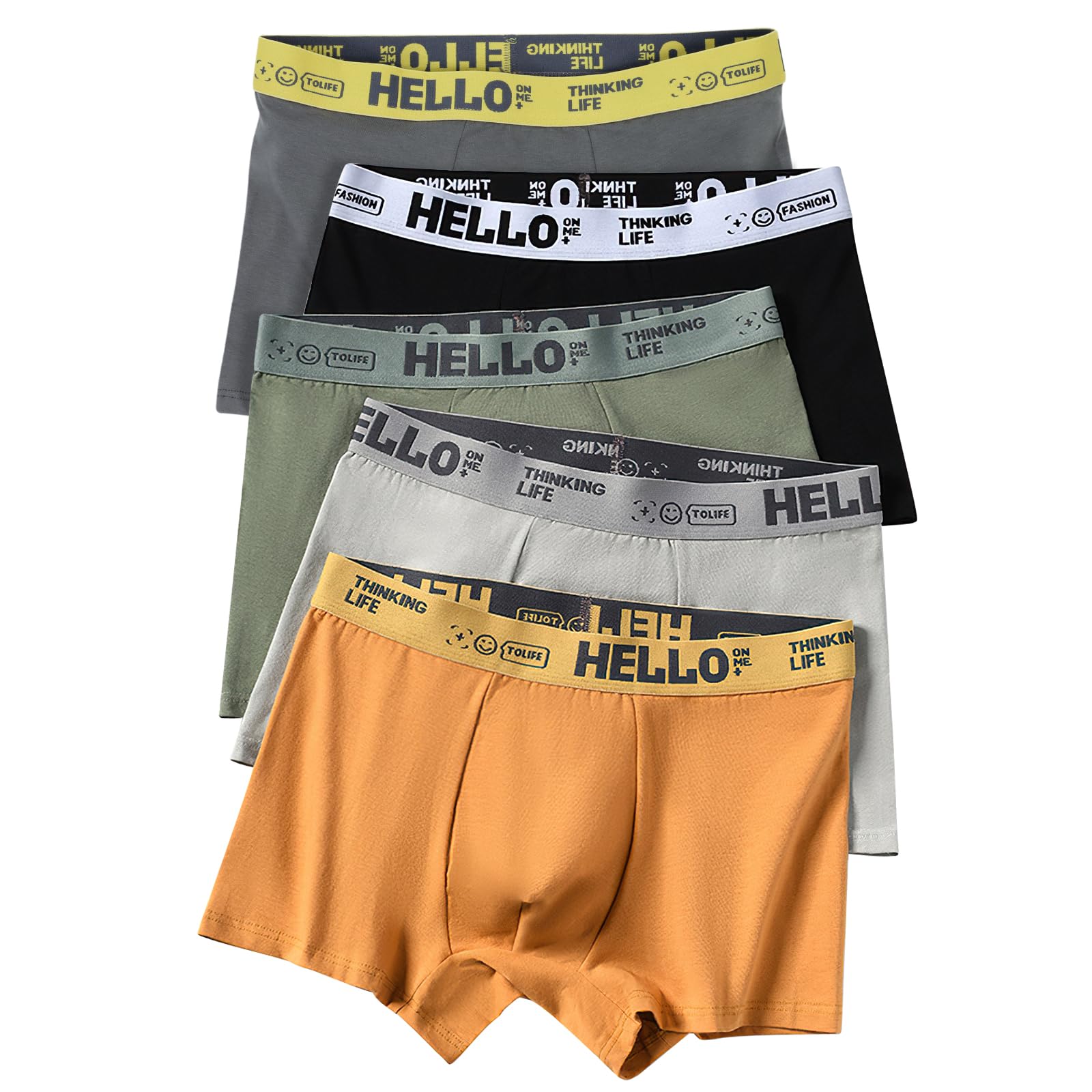 

MOWO Boxer Zero 3D Хлопковые боксеры-брифы с антибактериальной защитой спереди и защитой от запаха и больших размеров Набор мужских брифов, нижнего белья, утягивающих, формованных, 5 штук