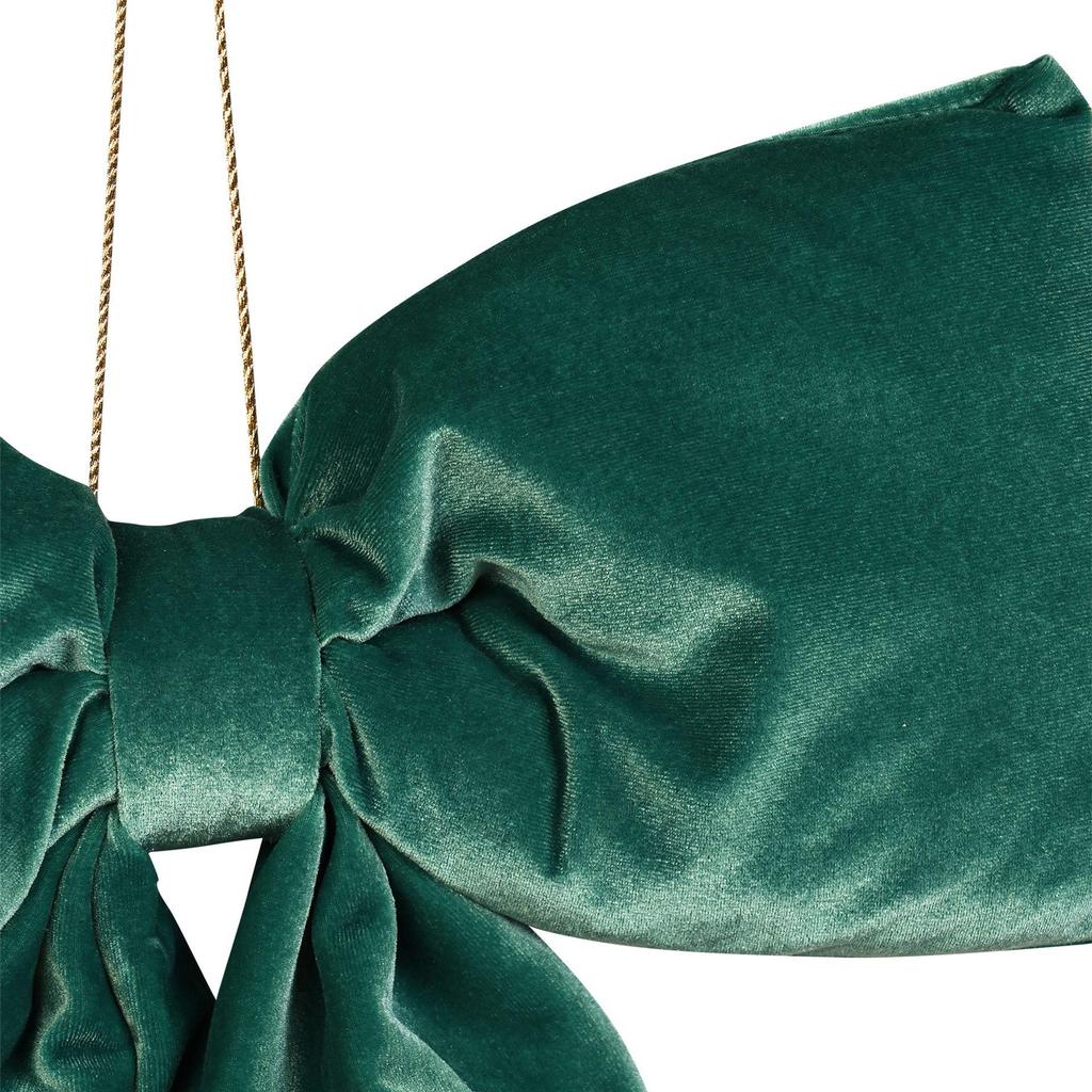 Teal Velvet Hanging Bow
