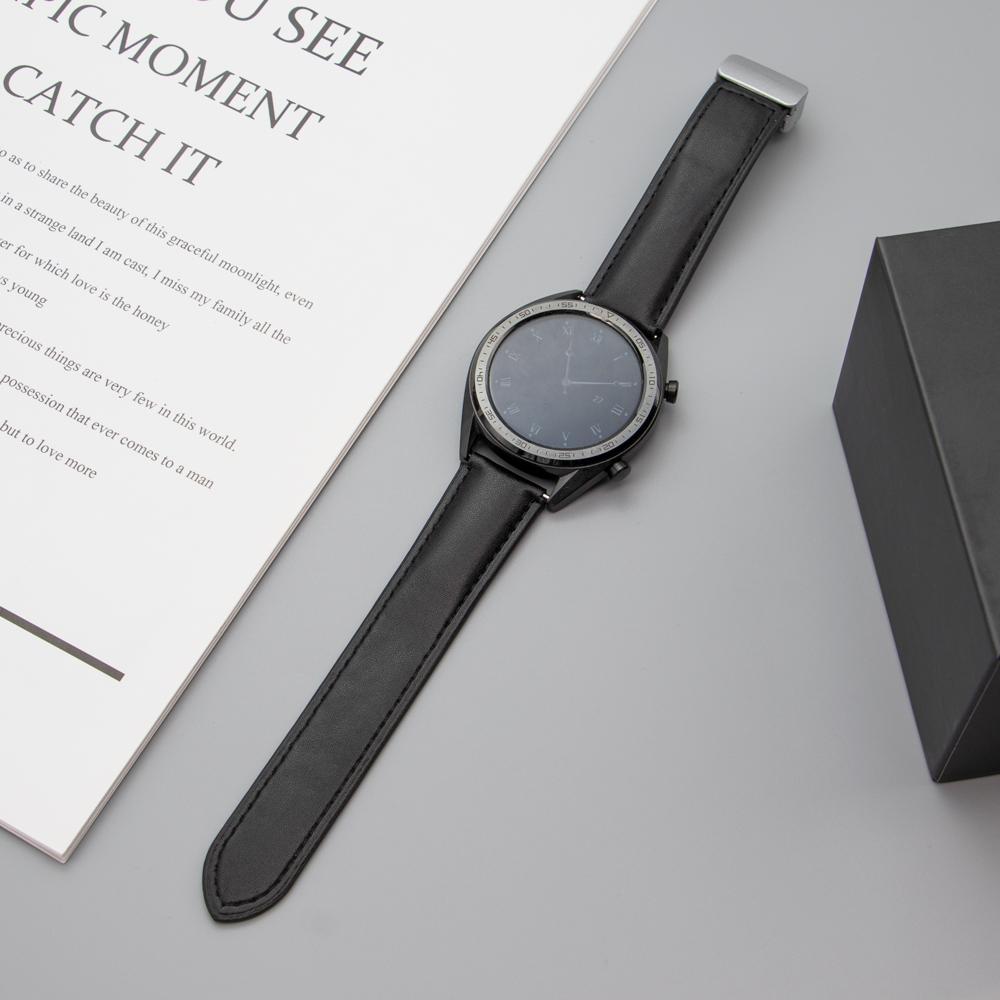 20mm Leather Strap for Samsung Galaxy Watch 6/5/4 44mm 40mm/5 Pro 45mm/Active 2/Leather Magnetic Buckle Band /Huawei Watch 42mm