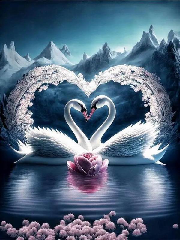 Love Swan Lake Diamond Painting New Arrivals Animals Flower Diy Full Square Round Drill Rhinestone Embroidery Rose Mosaic Cross Stitch Kits Wall Decor