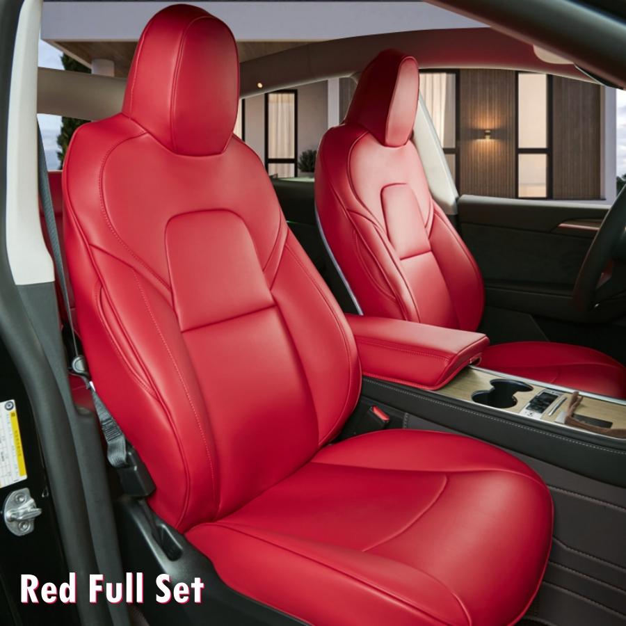 For Tesla Model Y Juniper 2025 Seat Covers 5 Seater for Model Y 20-24 Dog Pet Seat Covers Nappa PU Front & Rear Seat Protectors Artificial leather