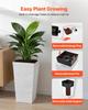 Tall Planters Set of 2, 580 mm Large Outdoor Taper Planters for Outdoor Indoor Plants, Front Porch Plastic Modern Flower Pots with Casters, Inner Pot