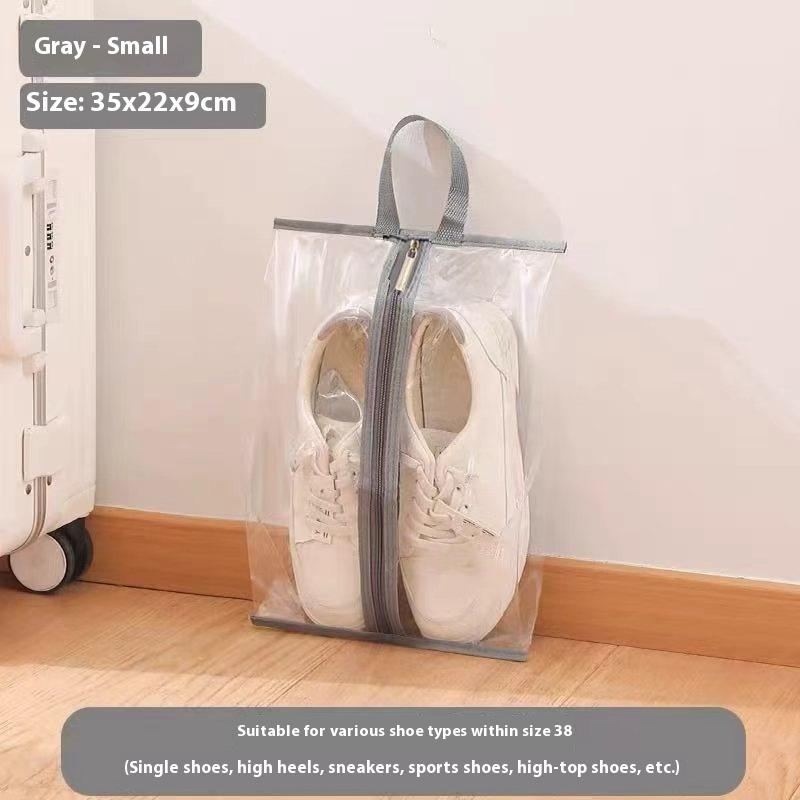 

Портативная сумка для хранения обуви Прозрачный дизайн с широким отверстием Прочный дорожный органайзер для обуви и одежды Компактный и незаменимый S