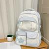Schoolbag new high-value primary school schoolbag transparent pain bag girls light large capacity junior high school student backpack