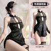 Domila Sexy Lingerie Lace Temptation Retro Cheongsam Hot Hollow Back Lace-up Large Size Uniform
