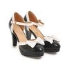 New Girls' Shoes Women Mary Janes Pumps Sandals Women 9cm High Heels Shoes Bowtie Lolita Shoes Buckle Strap Wedding Bridal Shoes