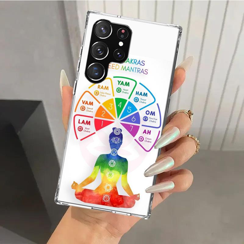 Yoga Chakra Spiritual Energy Universe Phone Case for Samsung Galaxy S26 S24 S23 Ultra S25 Edge S22 S21 Plus S20 FE + Soft Print