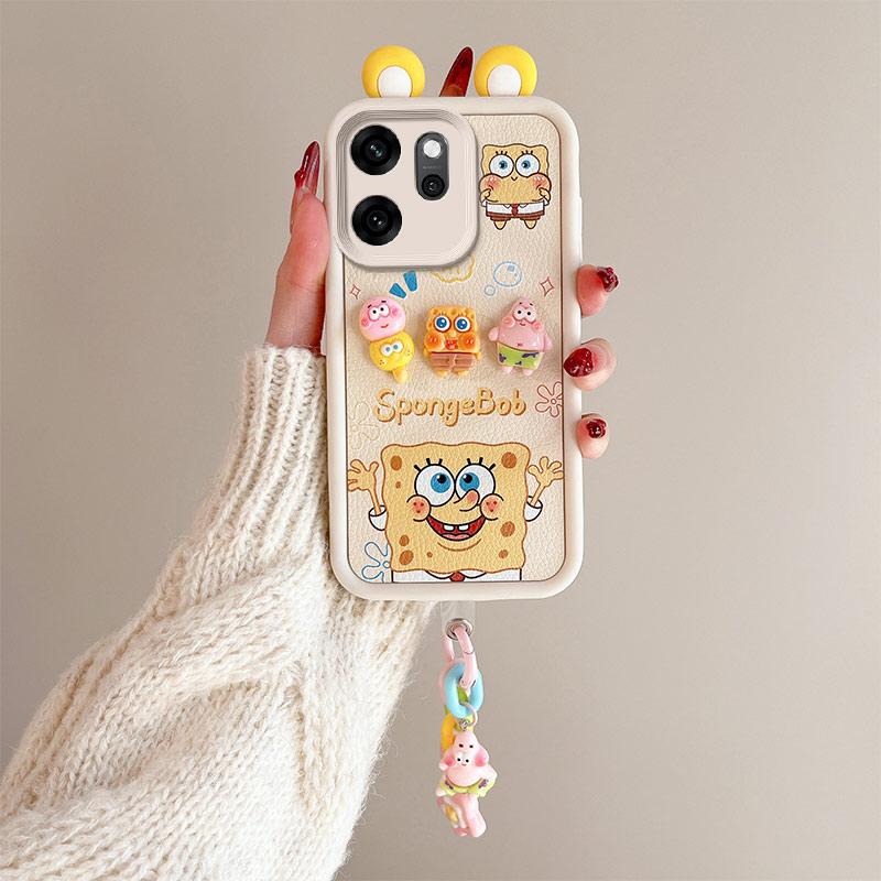 KEYSION Cute Ear 3D Cartoon Case for OPPO Reno14 F 5G with Bracelet Soft Silicone Shockproof Phone Cover for OPPO Reno 14F 5G