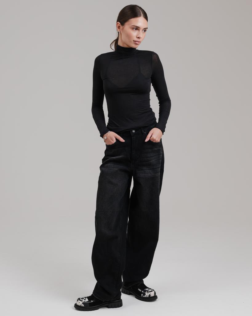 Джинсы широкие Its Basic 3468 38 черные