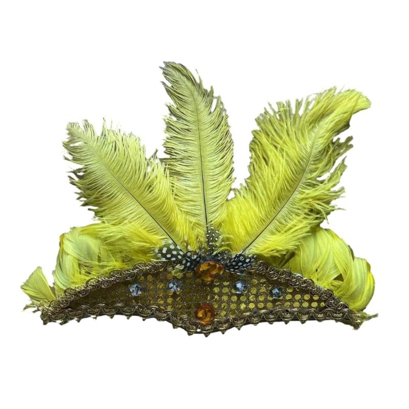 

Привлекательный ободок для волос с пайетками и перьями в богемном стиле, повязка на голову, свадебная вечеринка, прическа невесты, фотосессии, головной убор жёлтый