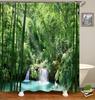 Forest Landscape Bathroom Curtain 3D Natural Scenery Waterfall Printing Shower Curtains Waterproof Polyester Home Decoration