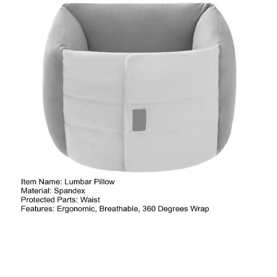 Sovande Ländryggsstödskudde Ergonomisk Andningsbar 360 Grader Smärtlindring för Nedre Ryggen Midjekudde Justerbar Sängryggstödskudde
