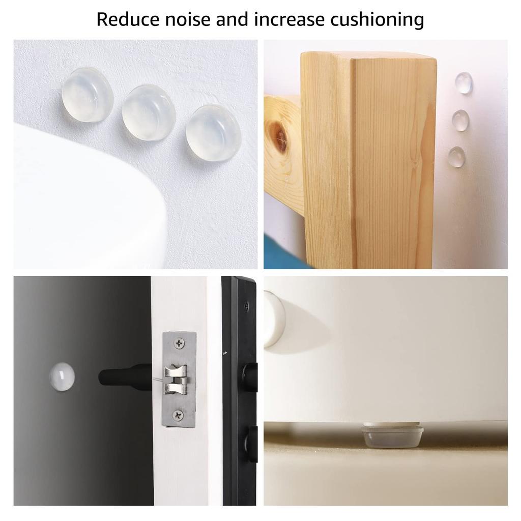 AmazonBasics Door Stop Cushion Bumper Pack of x x cm Pads, Rubber, Adhesive, Clear, 300, 17.5 11.4 1.52