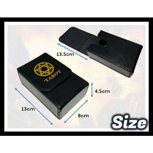 Kurop Leather Tarot Card Case/Deck Box/Storage Box with Magnetic Closure, Fits Standard Sizes (Hexagram, Red B)