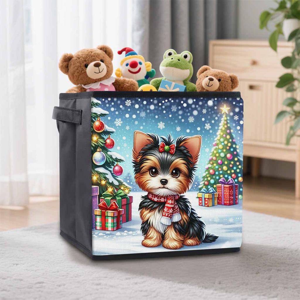 A Schnauzer In The Snow 5D Diamond Painting Storage Basket Full Round Drill Mosaic Diamond Embroidery Cross Stitch Kits Home Decor Home Decor