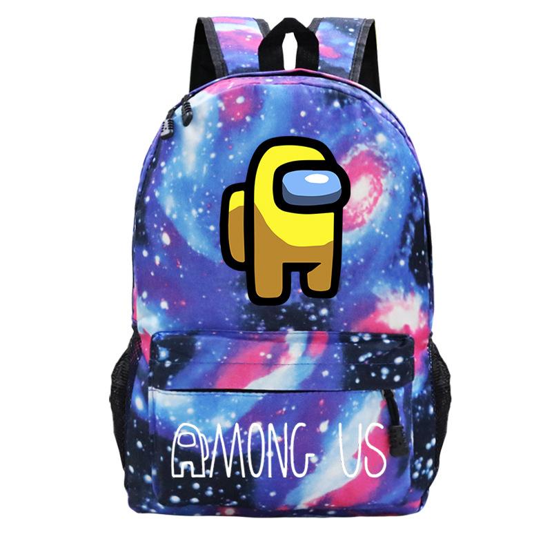 Among Us Game Merchandise Cartoon Print Student Bag + Oblique Span Bag + Shoulder Bag Combination