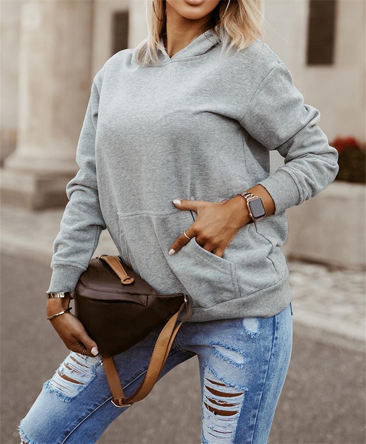 European & American Women's Autumn/Winter Hooded Sweatshirt: Long Sleeve, Loose Fit, Casual Top