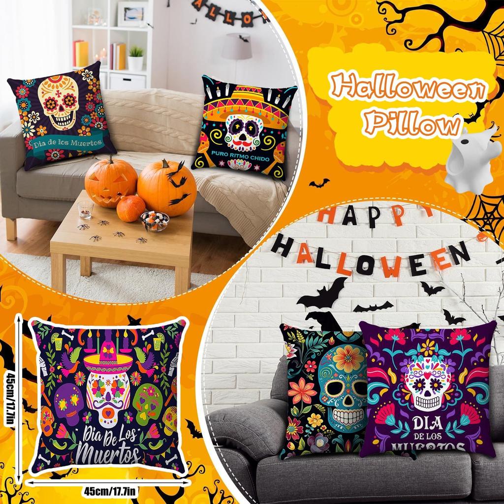 Halloween Festival Decoration Living Room Sofa Cushion Pillow Cover Offices Waist Pillow Cover (excluding Core)