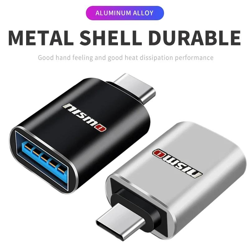 Auto Logo Schnelles Laden Typc Adapter 3.0 USB Konverter Auto Zubehör Für Nissan Nismo Tiida Teana GTR Juke Note Versa Almera