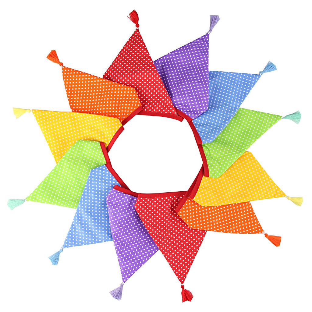 Nordic Cotton Tassel Triangle Bunting for Weddings, Photos, and Kindergartens