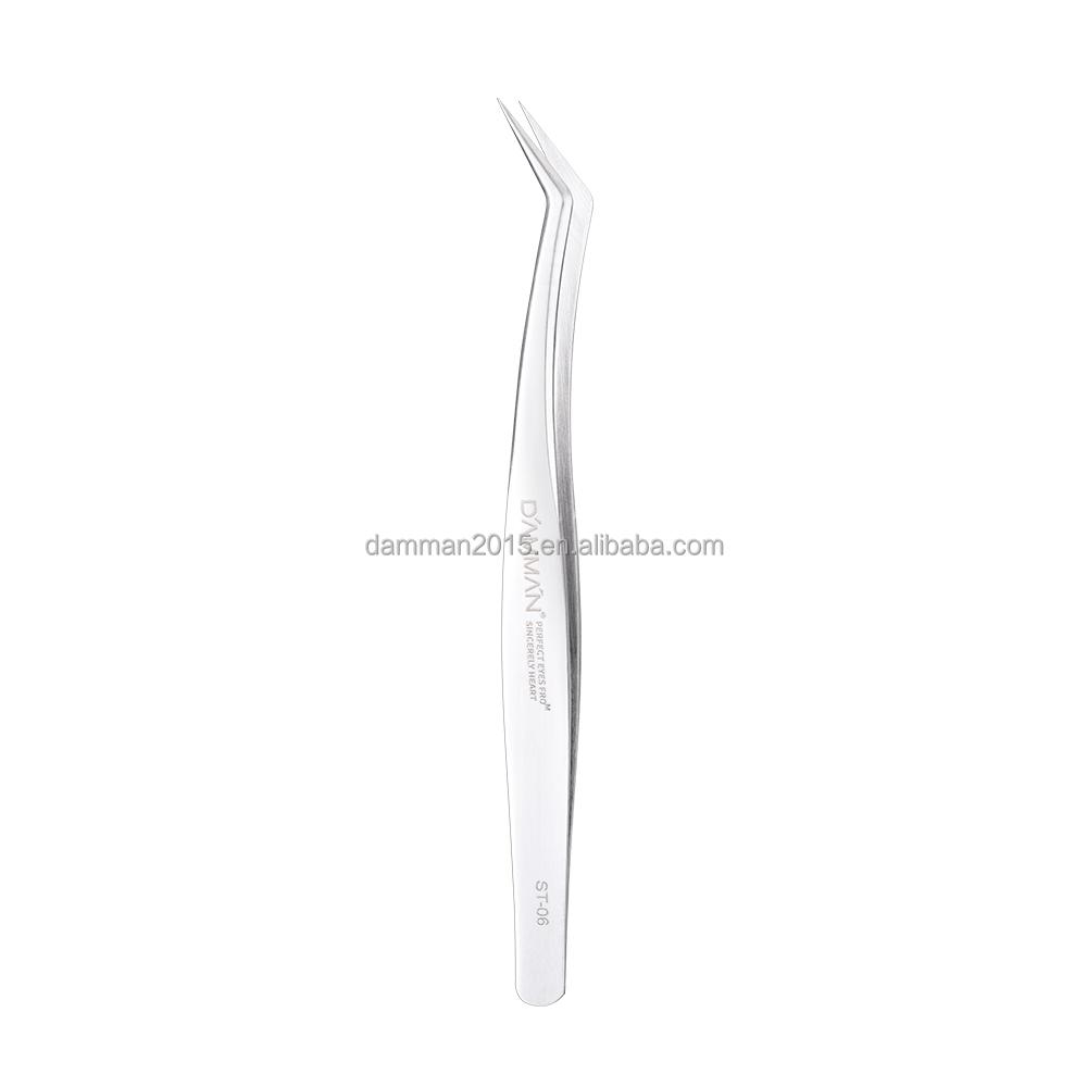 Free Shipping DAMMAN Stainless Steel Eyelash and Eyebrow Tweezers with Pointed Tip for Lash Extensions