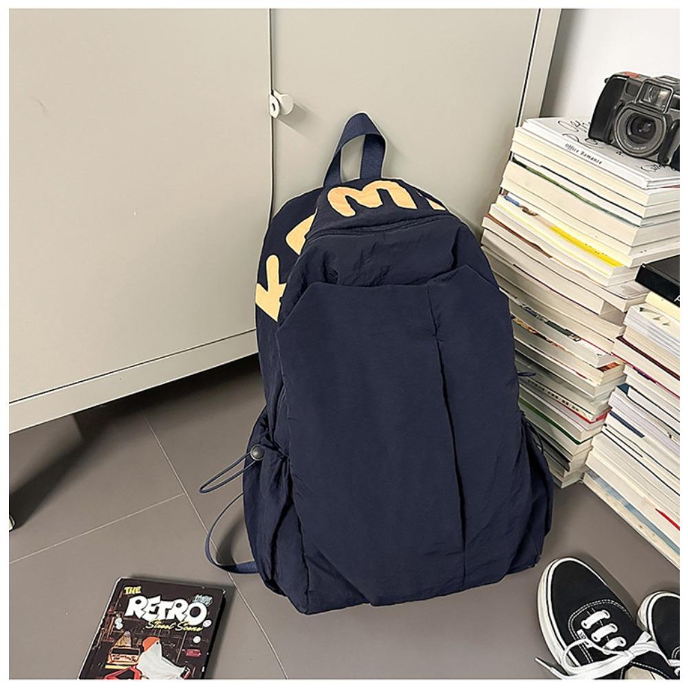 Рюкзак Повседневный Алфавитный Наружный Туристический Рюкзак Нейлоновый Колледжный Стиль Кампус Класс Наружный Туризм Школьная Сумка . темно-синий