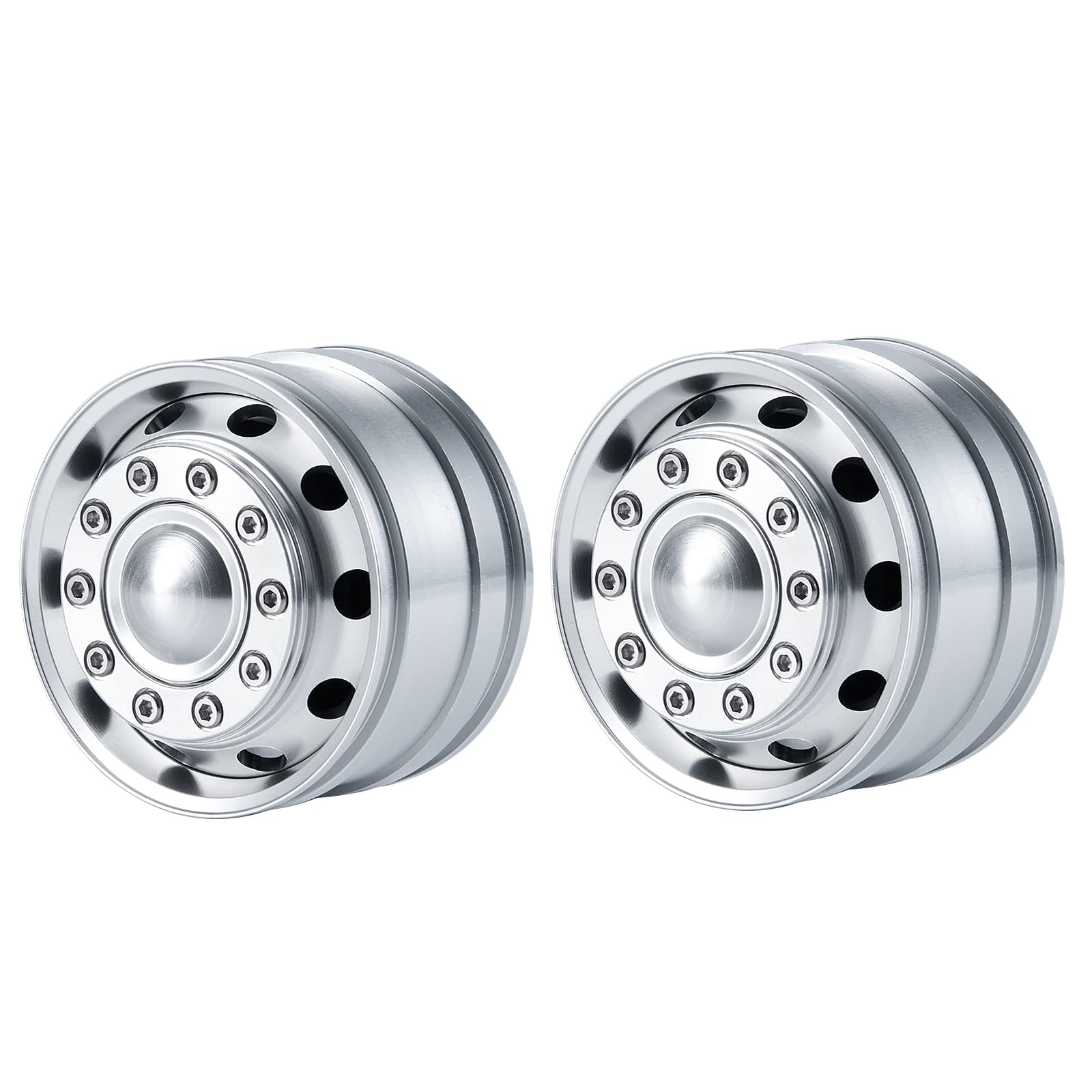 

TRZX Aluminum Front Wheel Rim Hub Upgrade Parts for 1/14 Tamiya Trailer Truck RC Car (2pcs)