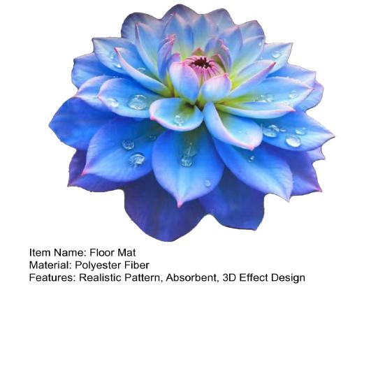 3D Flower Floor Mat Realistic Absorbent Flower Carpet Non-Slip Decorative Area
