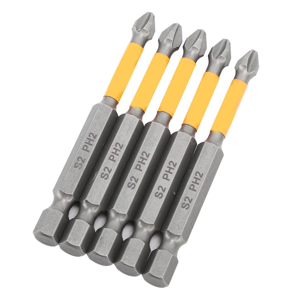 5 Stück Kreuzschlitz-Schraubendreher-Bits S2 Legierter Stahl Schlagfestigkeit Schraubendreher-Bit-Set für Industrie