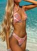 Fashion new small fresh print split bikini European and American sexy beach vacation swimsuit